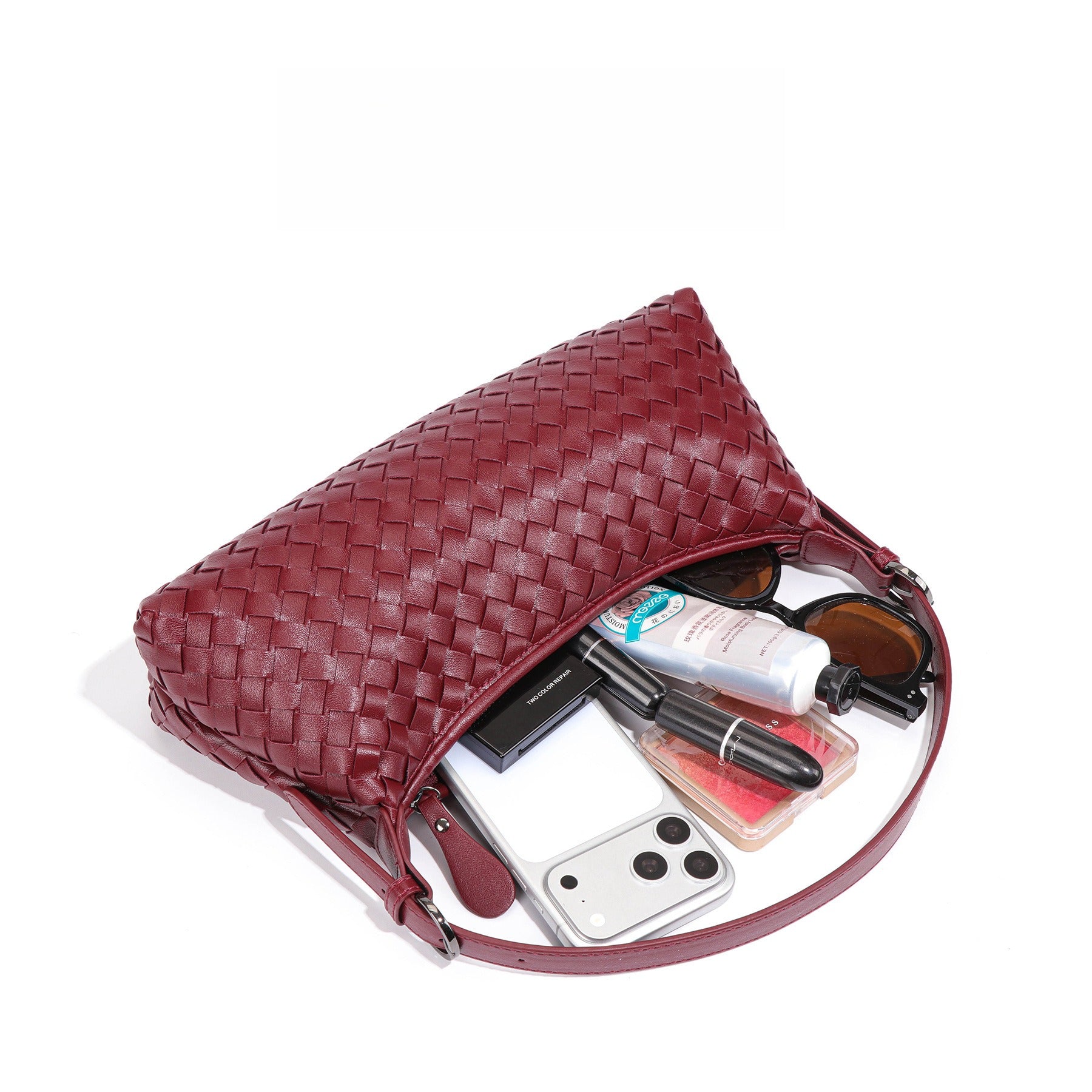 New woven women's croissant bag, fashionable easiest for match shoulder armpit bag, hobo baguette bag, cross-body dumpling bag