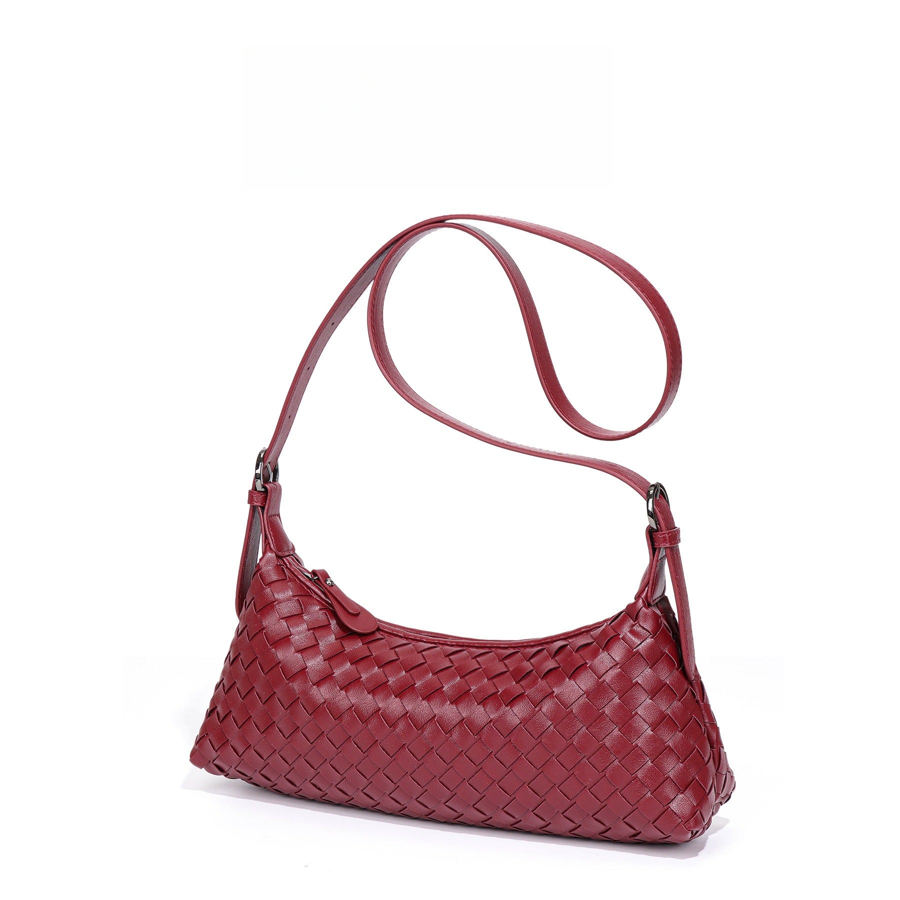 New woven women's croissant bag, fashionable easiest for match shoulder armpit bag, hobo baguette bag, cross-body dumpling bag