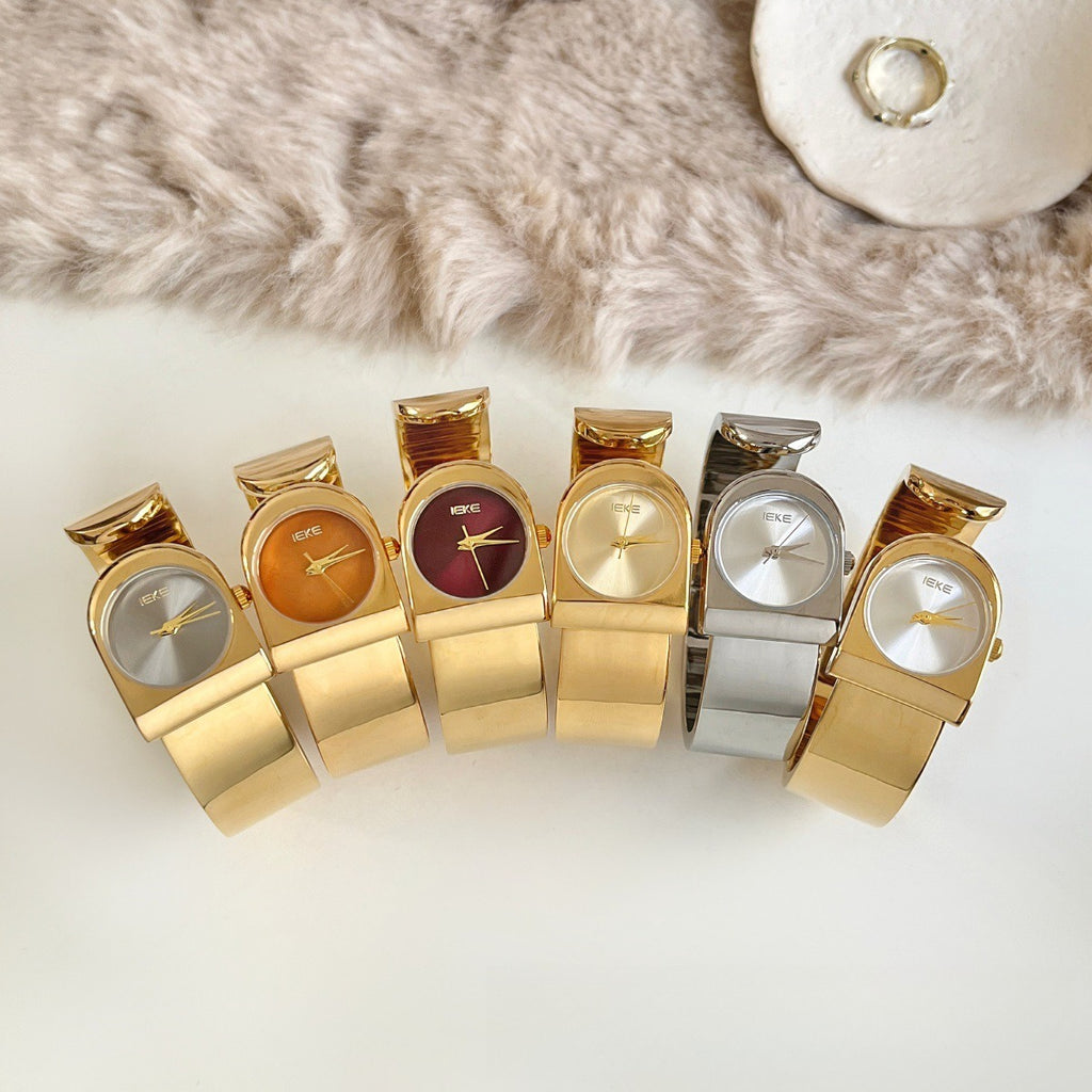 Minimalist retro dumb clock bracelet watch for women - niche, high-end, light luxury, exquisite, and elegant ladies' watch