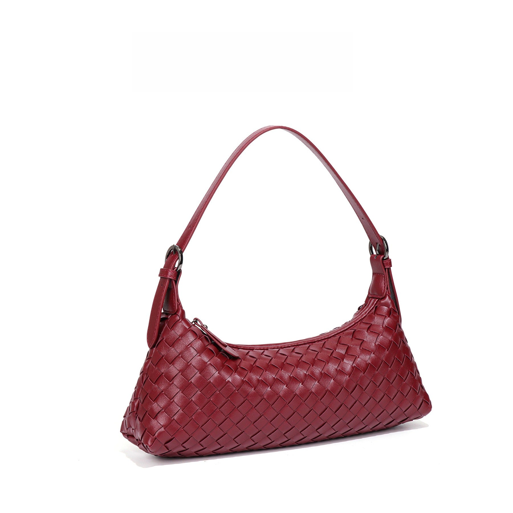 New woven women's croissant bag, fashionable easiest for match shoulder armpit bag, hobo baguette bag, cross-body dumpling bag