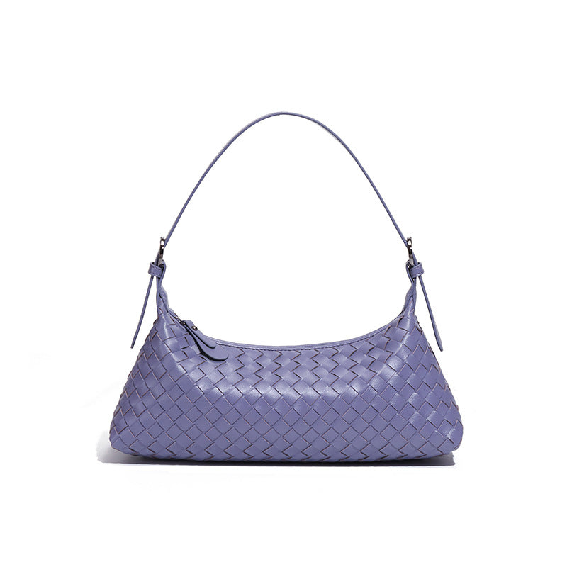 New woven women's croissant bag, fashionable easiest for match shoulder armpit bag, hobo baguette bag, cross-body dumpling bag
