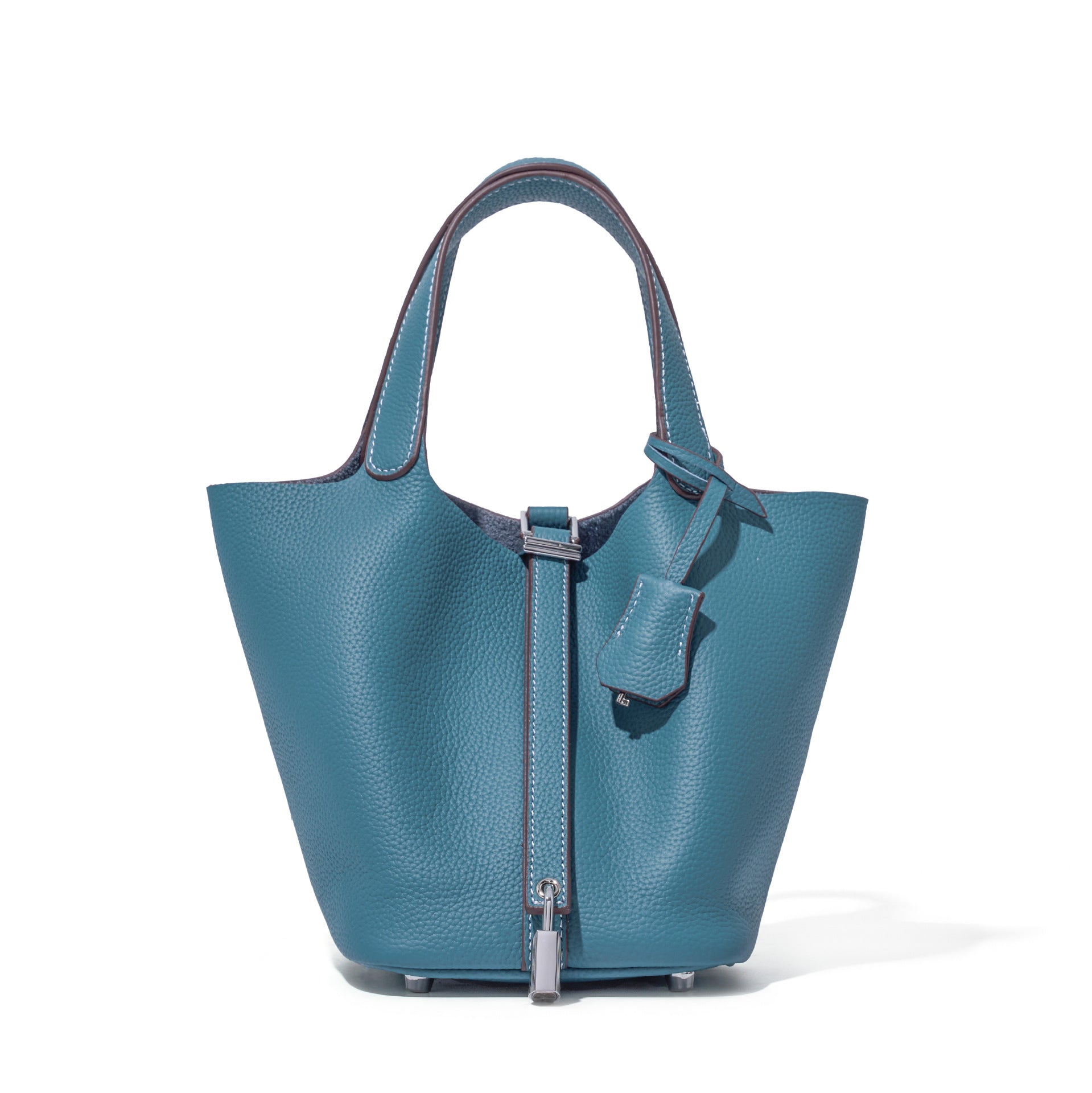 Classic top grain leather basket bag - luxurious, high-end genuine leather bucket bag - cross-border fashion versatile tote bag
