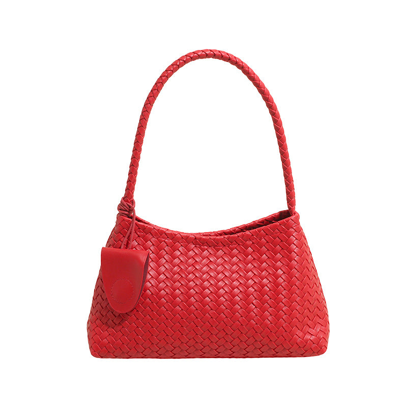 Woven textured underarm dumpling bag - women's 2026 new arrival, versatile commuter shoulder & handbag