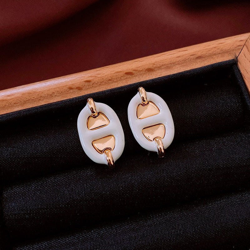 Real gold electroplated silver needle pearl flower earrings fashionelegant earrings accessible luxuryclassy earrings