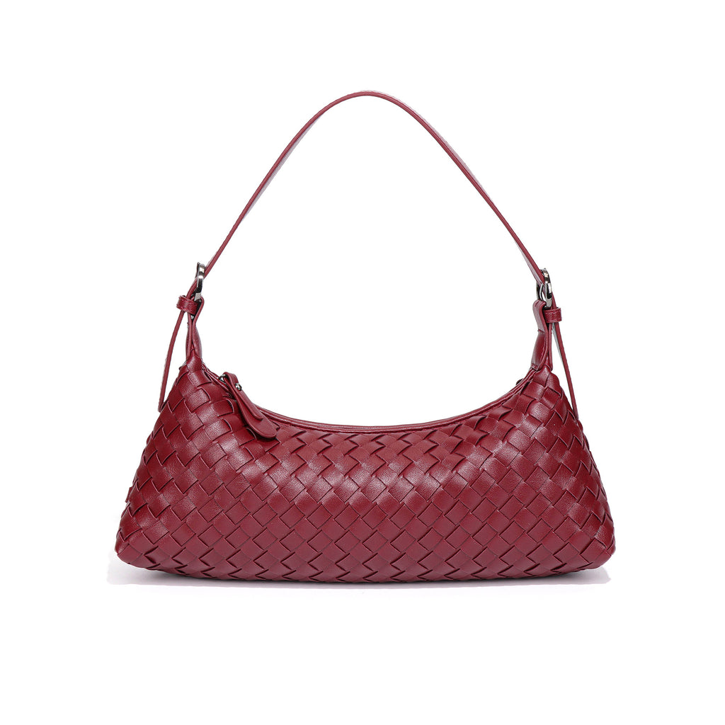 New woven women's croissant bag, fashionable easiest for match shoulder armpit bag, hobo baguette bag, cross-body dumpling bag
