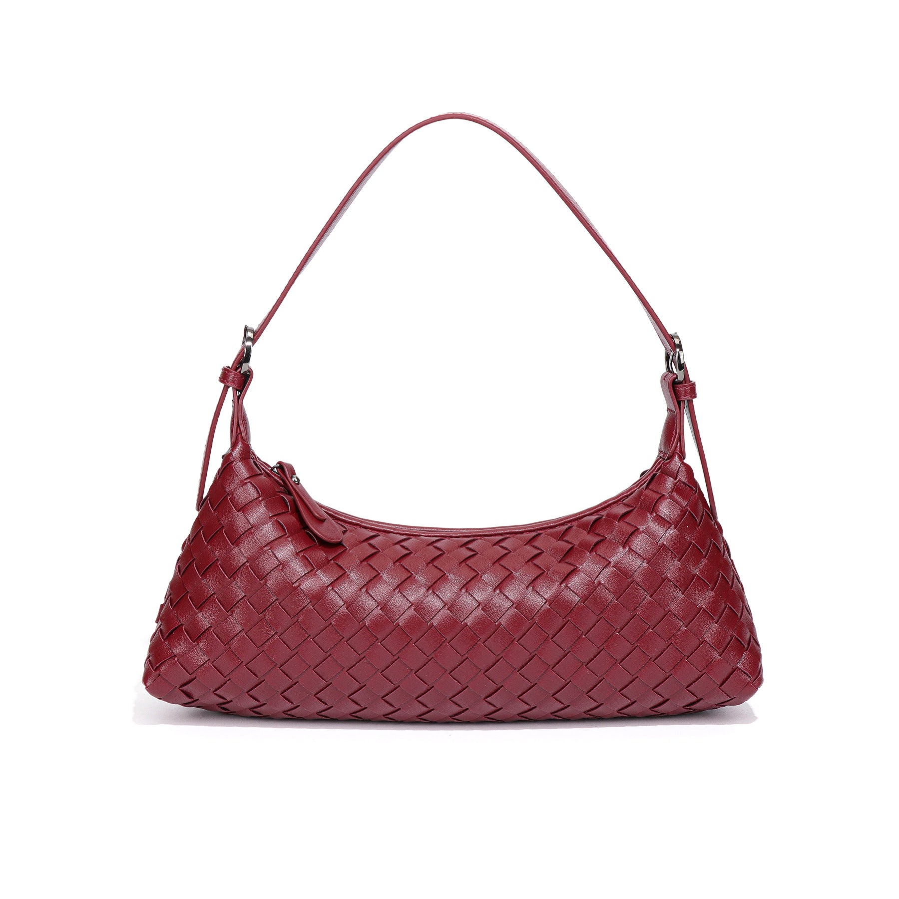 New woven women's croissant bag, fashionable easiest for match shoulder armpit bag, hobo baguette bag, cross-body dumpling bag