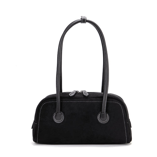 Autum suede baguette bag casual bowling underarm bag women's fashioneasiest for match shoulder bag boston satchel bag