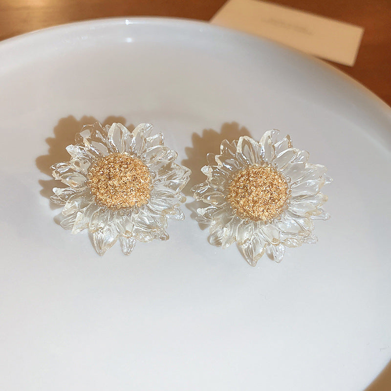 Real gold electroplated silver needle pearl flower earrings fashionelegant earrings accessible luxuryclassy earrings