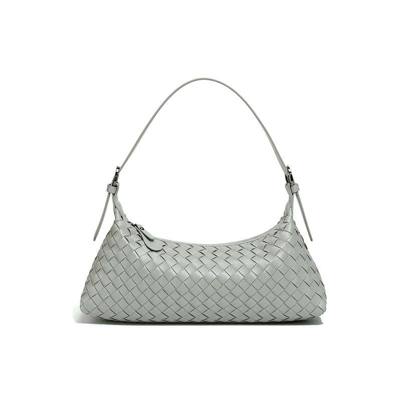 New woven women's croissant bag, fashionable easiest for match shoulder armpit bag, hobo baguette bag, cross-body dumpling bag