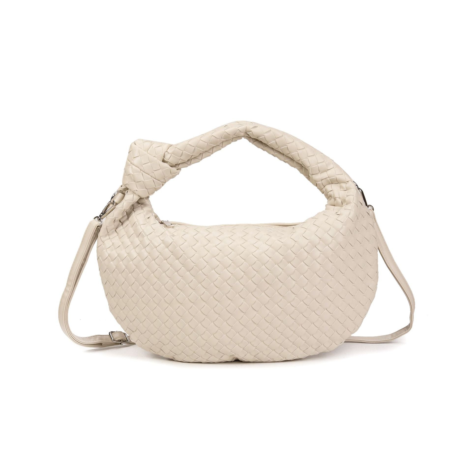 Woven knotted croissant bag 2026 new premium underarm bag soft leather commuter tote for women