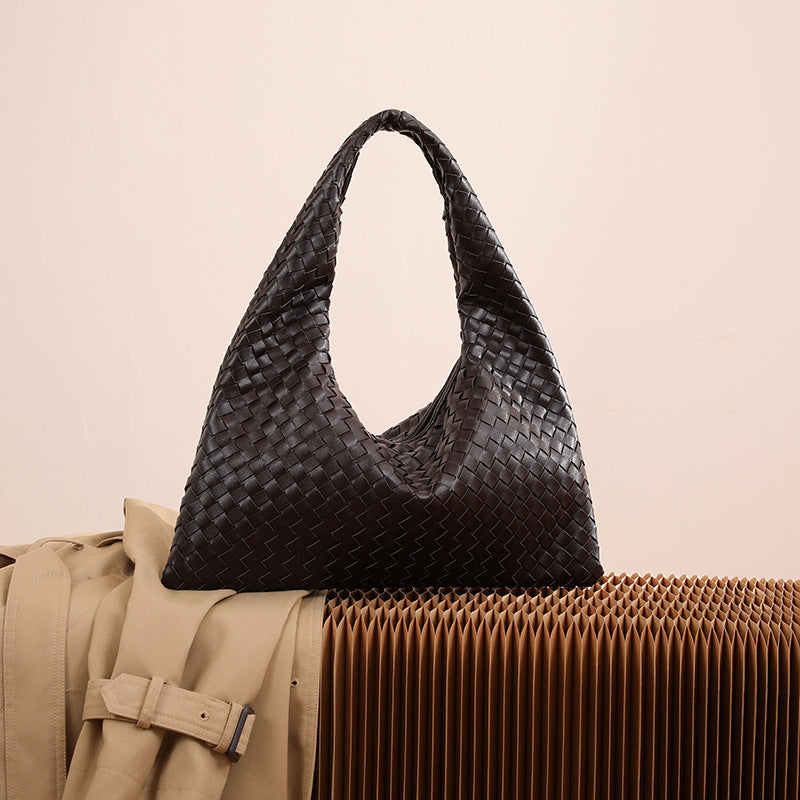 Woven bag large capacity work clothing dumpling bag women's fashioncasual tote bag women 2026