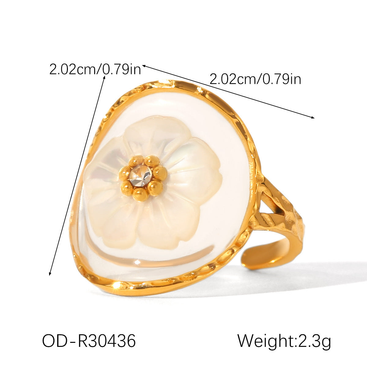 Preserved flower ring: luxurious, high-end, dopamine-filled, fashionable, versatile, open adjustable ring