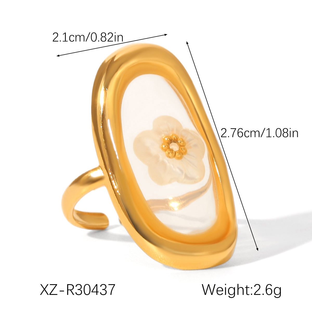 Preserved flower stainless steel ring - luxurious, high-end, fade-resistant, fashionable, and versatile women's ring