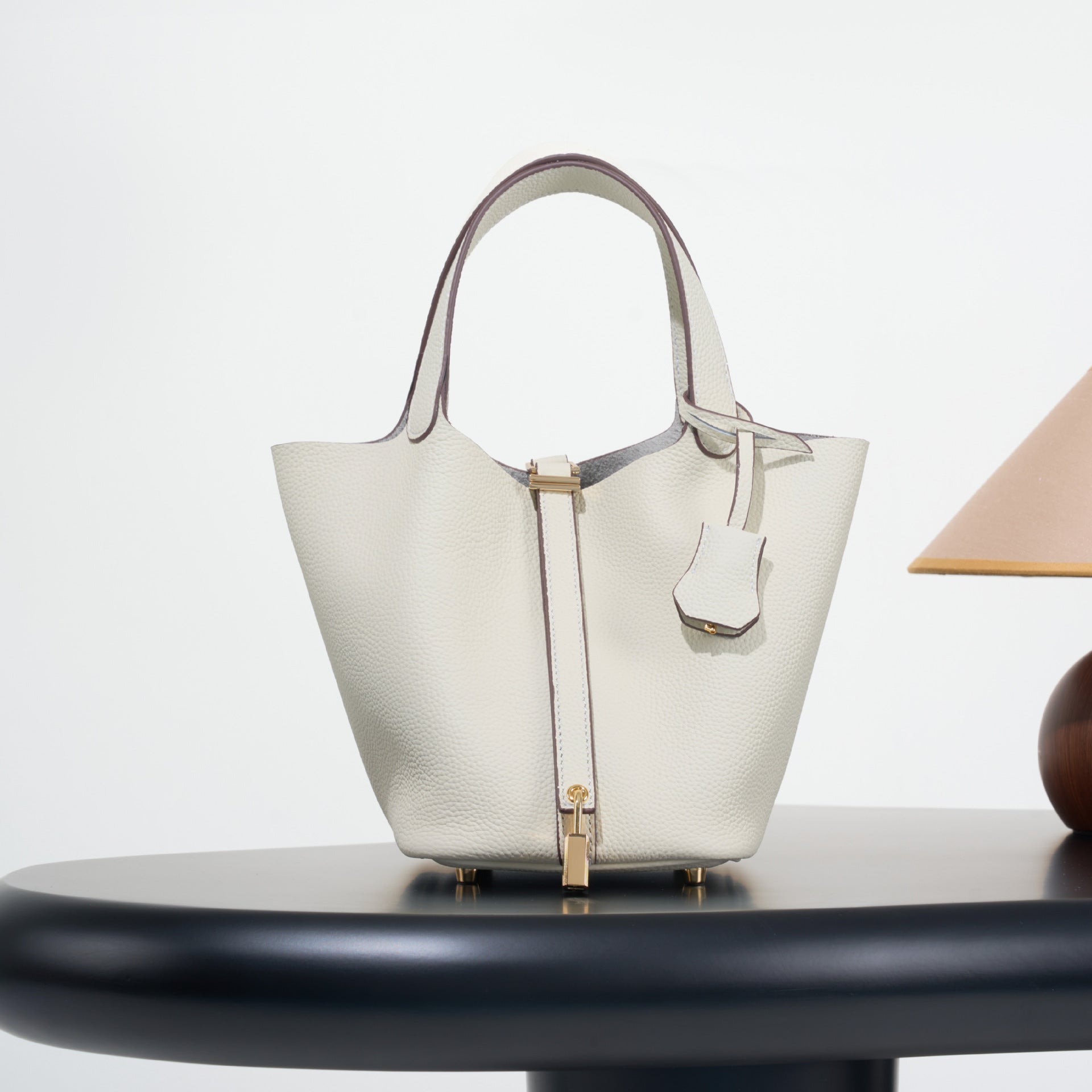 Classic top grain leather basket bag - luxurious, high-end genuine leather bucket bag - cross-border fashion versatile tote bag