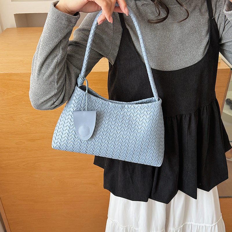 Woven textured underarm dumpling bag - women's 2026 new arrival, versatile commuter shoulder & handbag