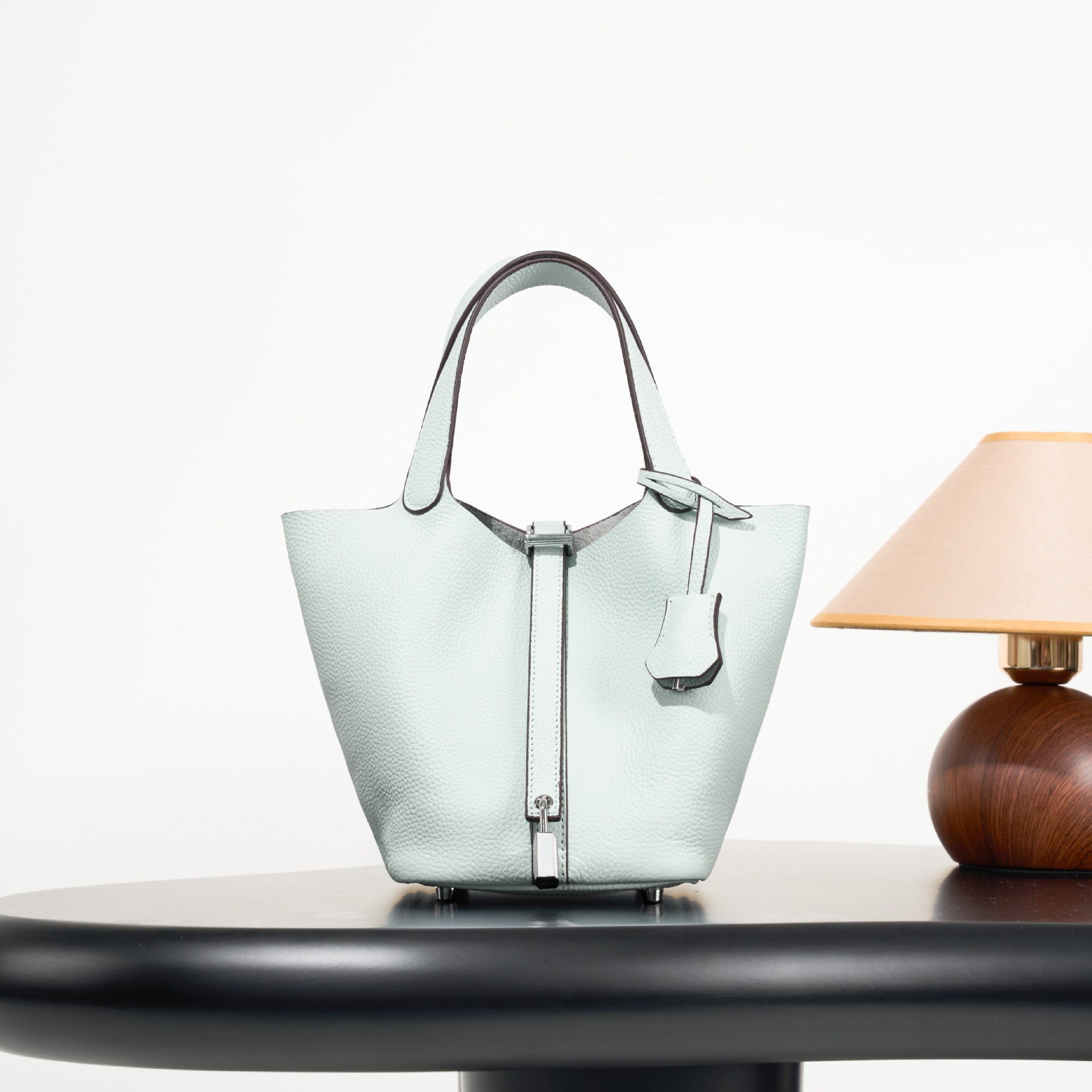 Classic top grain leather basket bag - luxurious, high-end genuine leather bucket bag - cross-border fashion versatile tote bag