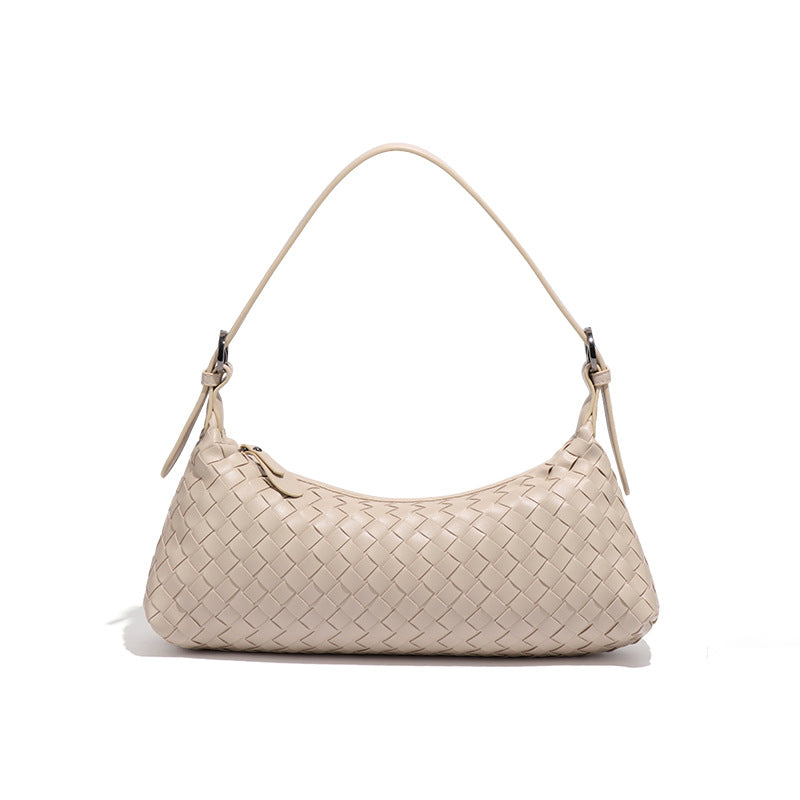 New woven women's croissant bag, fashionable easiest for match shoulder armpit bag, hobo baguette bag, cross-body dumpling bag