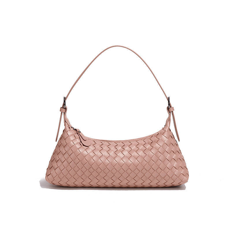 New woven women's croissant bag, fashionable easiest for match shoulder armpit bag, hobo baguette bag, cross-body dumpling bag