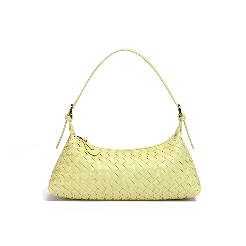 New woven women's croissant bag, fashionable easiest for match shoulder armpit bag, hobo baguette bag, cross-body dumpling bag