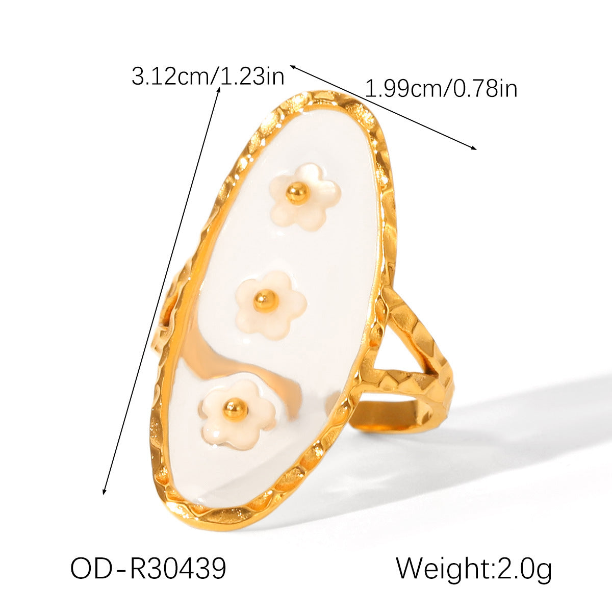 Preserved flower ring: luxurious, high-end, dopamine-filled, fashionable, versatile, open adjustable ring