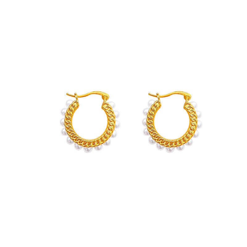 Luxury pearl ear cuff - unique design, elegant style, versatile fashion earrings