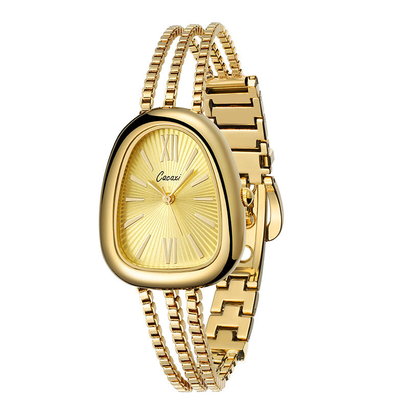 Cacaxinew arrivalfashion medieval watch snake head casual bracelet watch leopard print gold women's watch