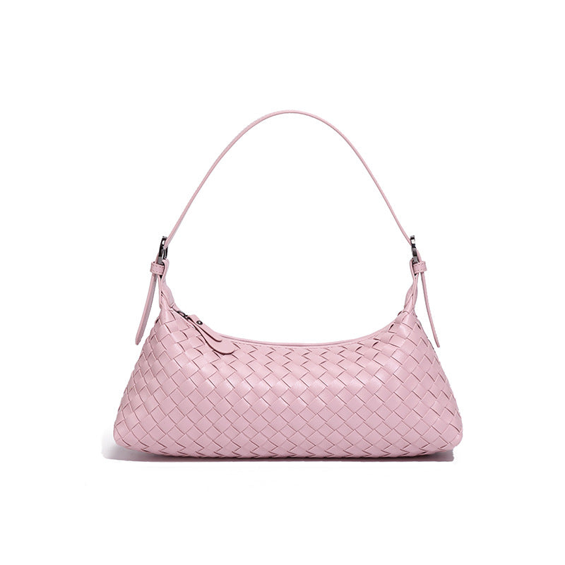 New woven women's croissant bag, fashionable easiest for match shoulder armpit bag, hobo baguette bag, cross-body dumpling bag