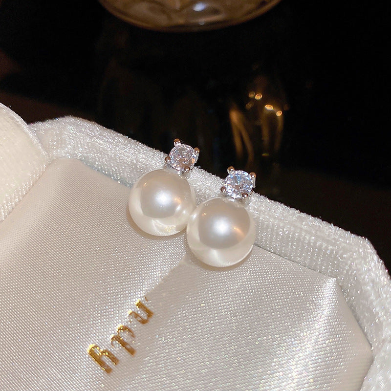 Real gold electroplated silver needle pearl flower earrings fashionelegant earrings accessible luxuryclassy earrings