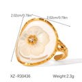 Preserved flower stainless steel ring - luxurious, high-end, fade-resistant, fashionable, and versatile women's ring