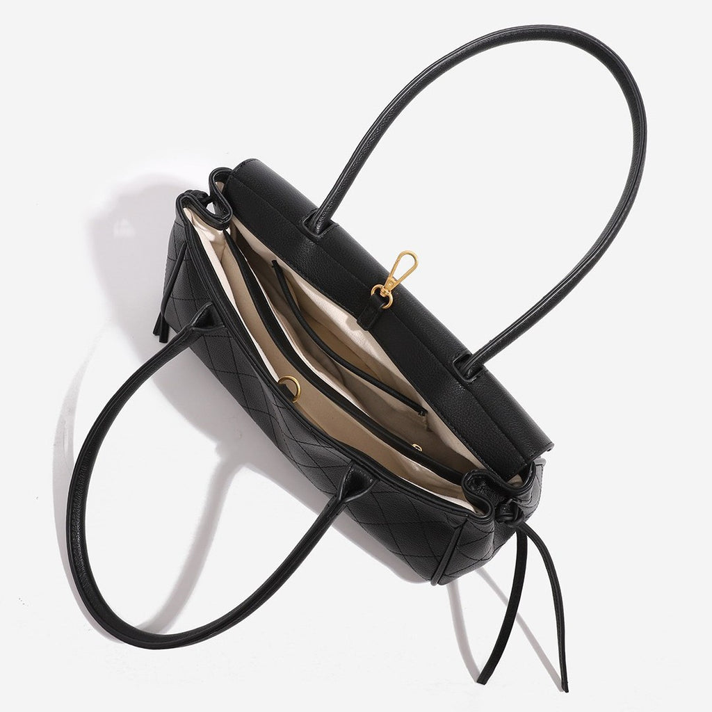 Genuine leather fashion baguette bag for women, 2026 new large capacity shoulder bag, underarm bag, high-end tote bag