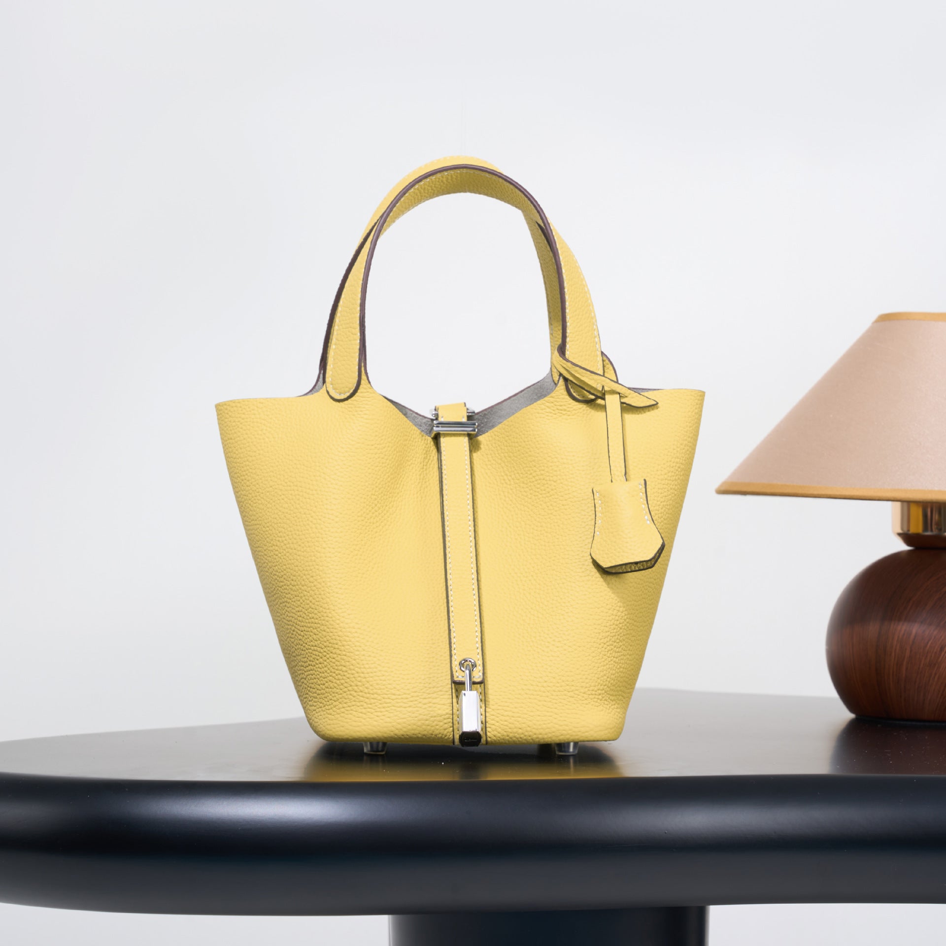 Classic top grain leather basket bag - luxurious, high-end genuine leather bucket bag - cross-border fashion versatile tote bag