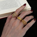 Vintage court style gold ring - women's luxury stackable open ring