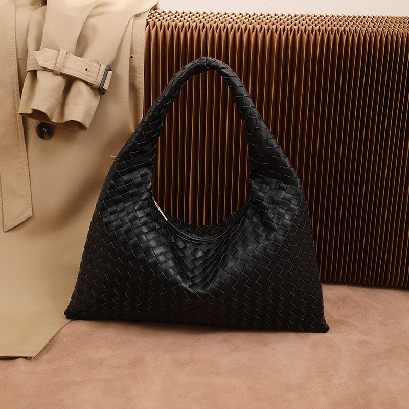 Woven bag large capacity work clothing dumpling bag women's fashioncasual tote bag women 2026