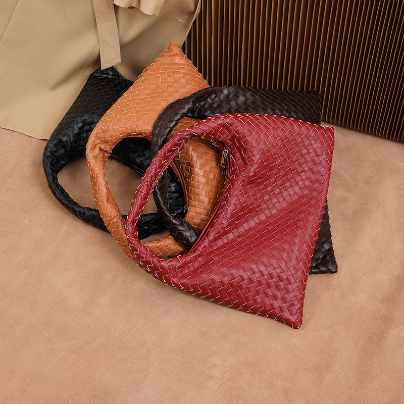 Woven bag large capacity work clothing dumpling bag women's fashioncasual tote bag women 2026