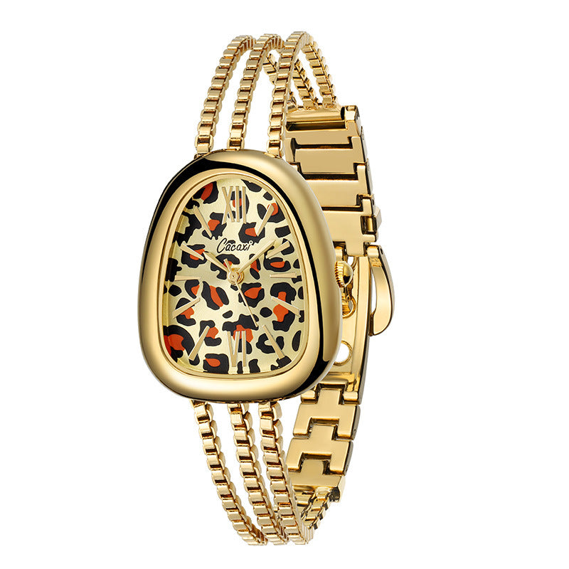 Cacaxinew arrivalfashion medieval watch snake head casual bracelet watch leopard print gold women's watch
