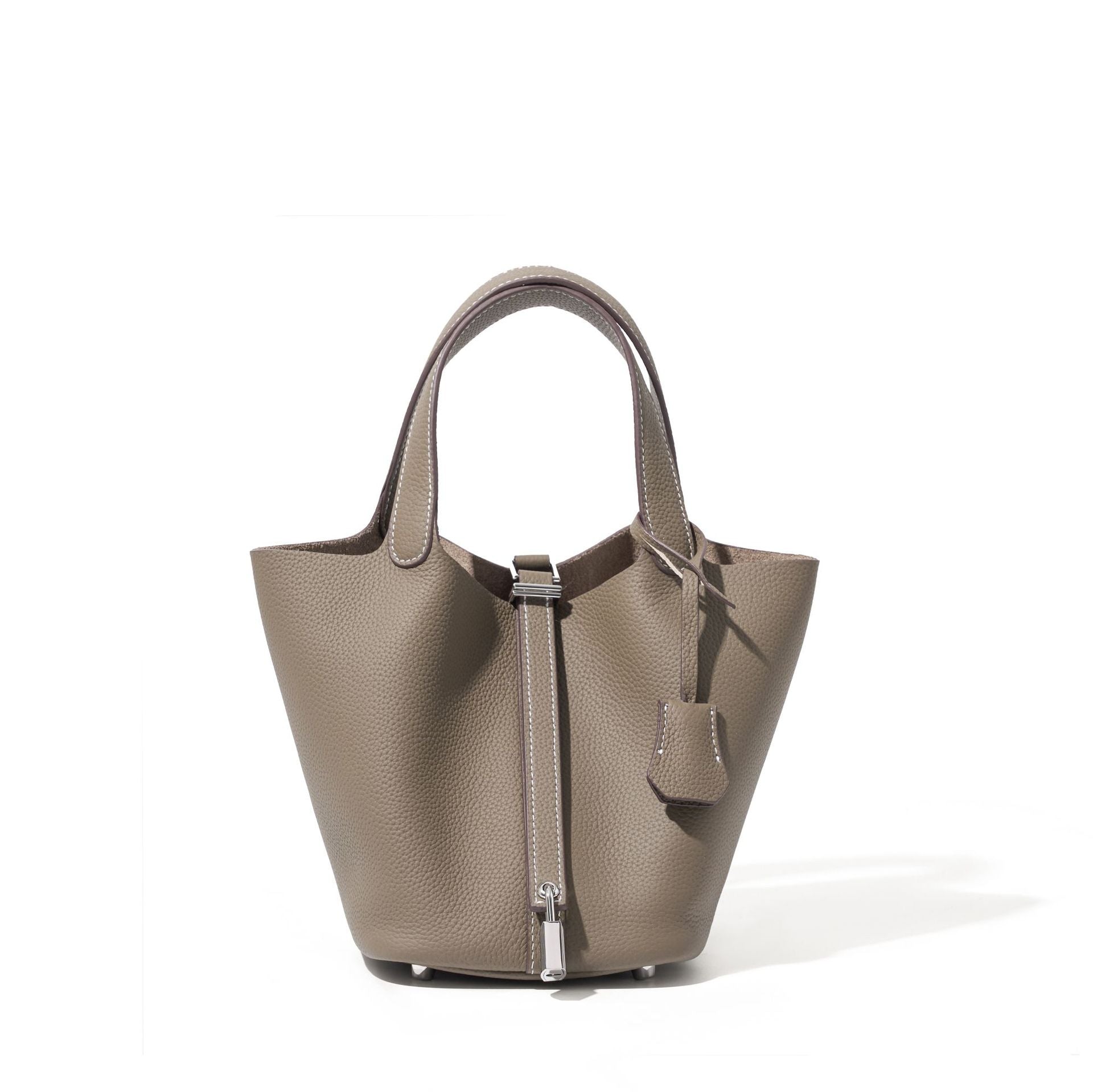 Classic top grain leather basket bag - luxurious, high-end genuine leather bucket bag - cross-border fashion versatile tote bag