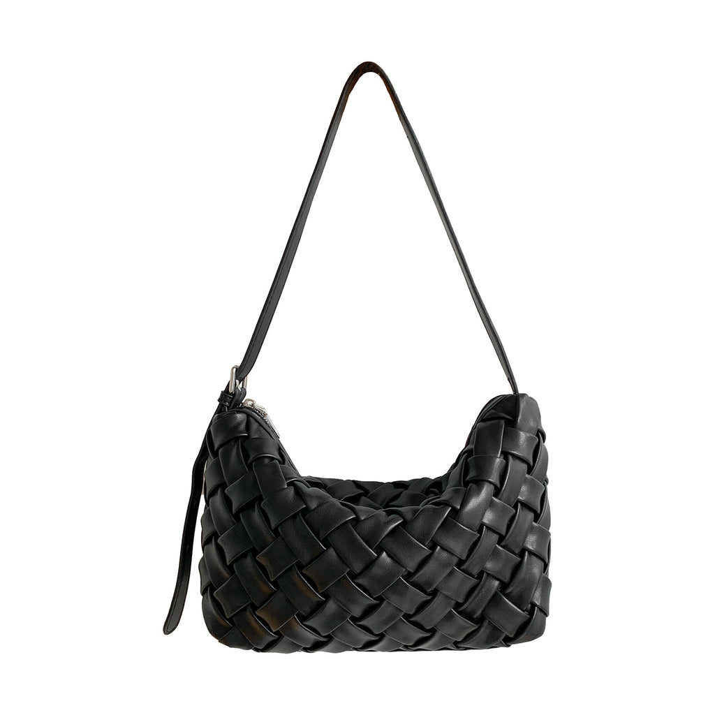 2026new arrival sense of relaxation hand-woven bag for women korean style simple work clothinghobo bag niche shoulder underarm bag for women