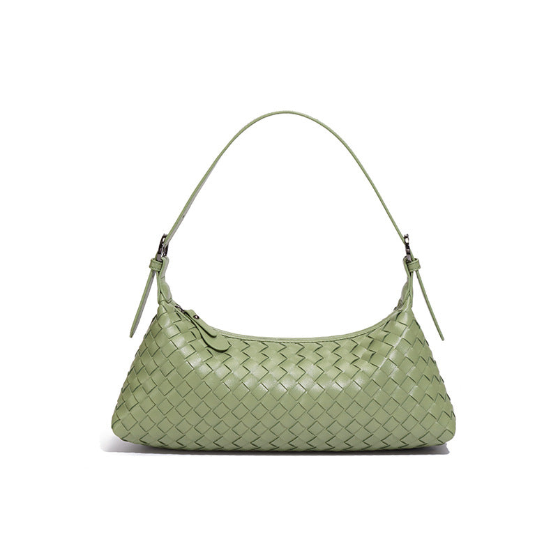 New woven women's croissant bag, fashionable easiest for match shoulder armpit bag, hobo baguette bag, cross-body dumpling bag
