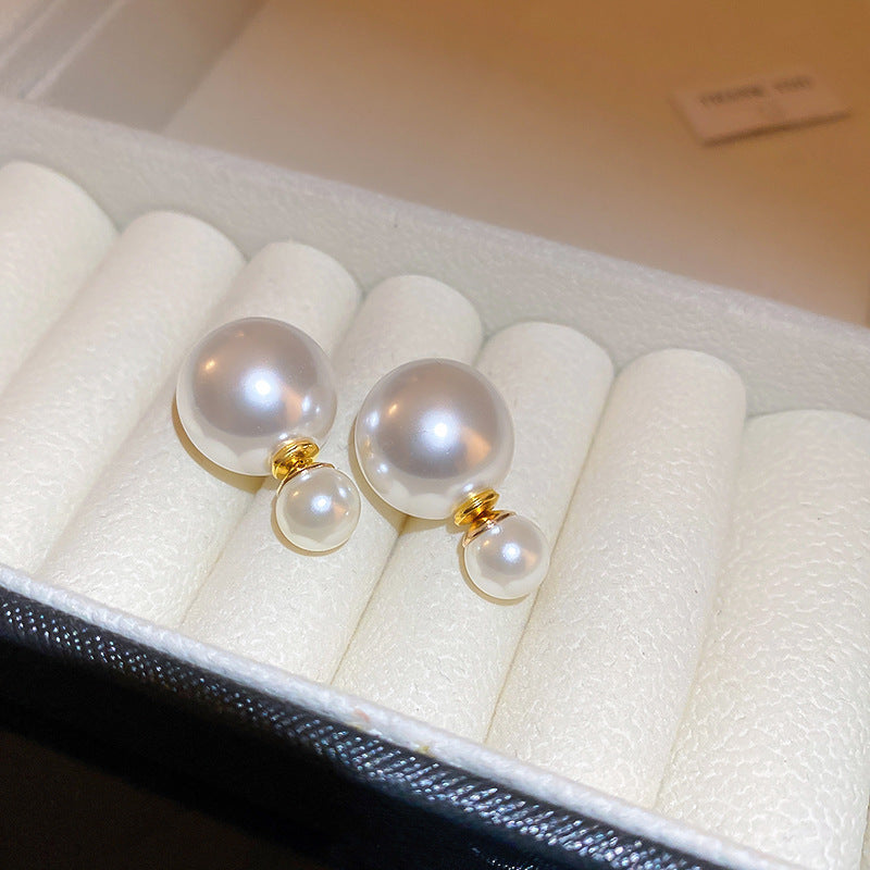 Real gold electroplated silver needle pearl flower earrings fashionelegant earrings accessible luxuryclassy earrings