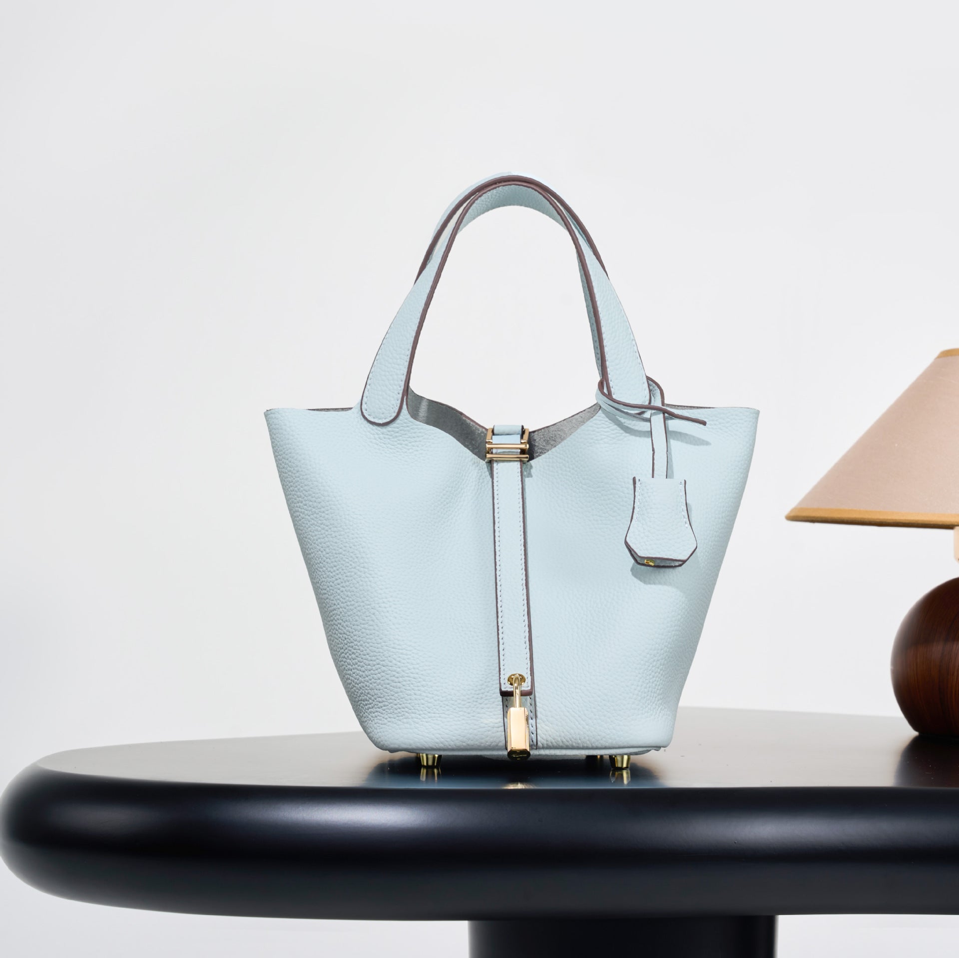 Classic top grain leather basket bag - luxurious, high-end genuine leather bucket bag - cross-border fashion versatile tote bag