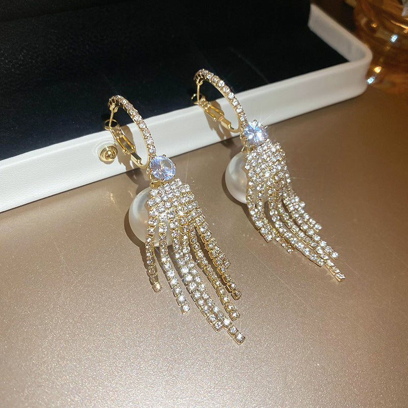 Real gold electroplated silver needle pearl flower earrings fashionelegant earrings accessible luxuryclassy earrings