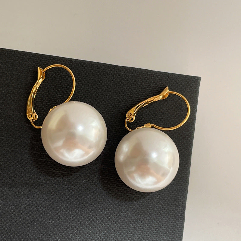 Real gold electroplated silver needle pearl flower earrings fashionelegant earrings accessible luxuryclassy earrings