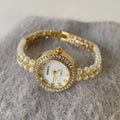 Niche style medieval style vintage watch for women niche styleaccessible luxuryretro exquisite classy golden steel strap watch