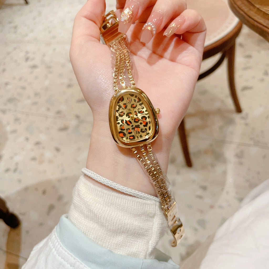 Cacaxinew arrivalfashion medieval watch snake head casual bracelet watch leopard print gold women's watch