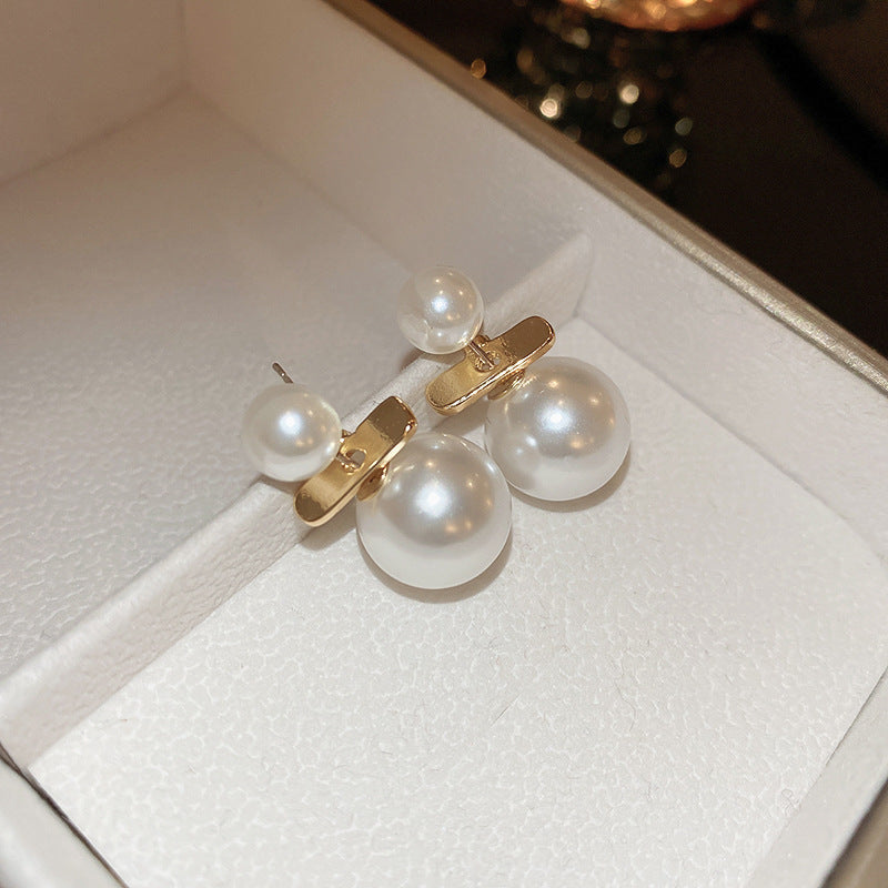 Real gold electroplated silver needle pearl flower earrings fashionelegant earrings accessible luxuryclassy earrings