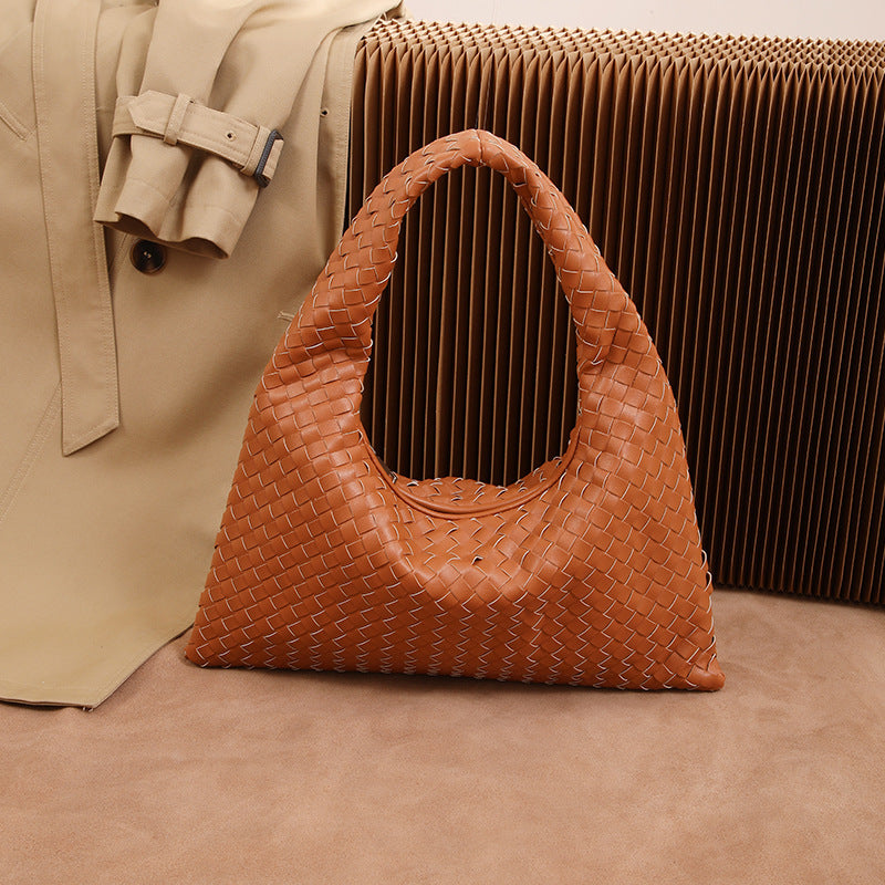 Woven bag large capacity work clothing dumpling bag women's fashioncasual tote bag women 2026