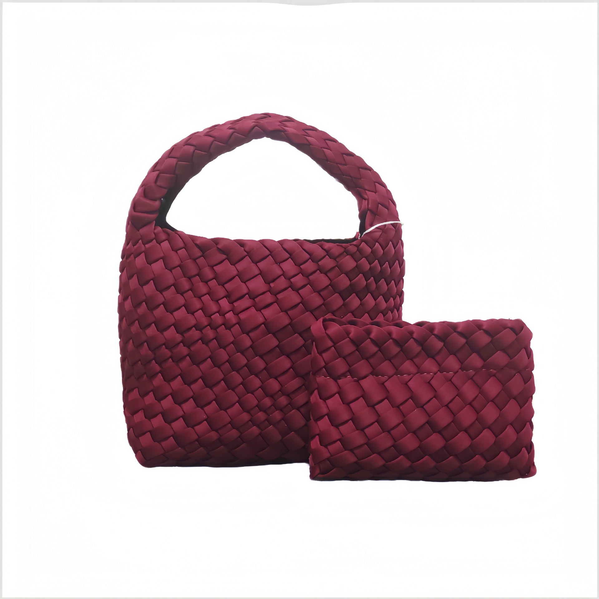 Handmade woven cabbage basket, neoprene mini bucket bag, single shoulder crossbody bag, exquisite and cute handbag