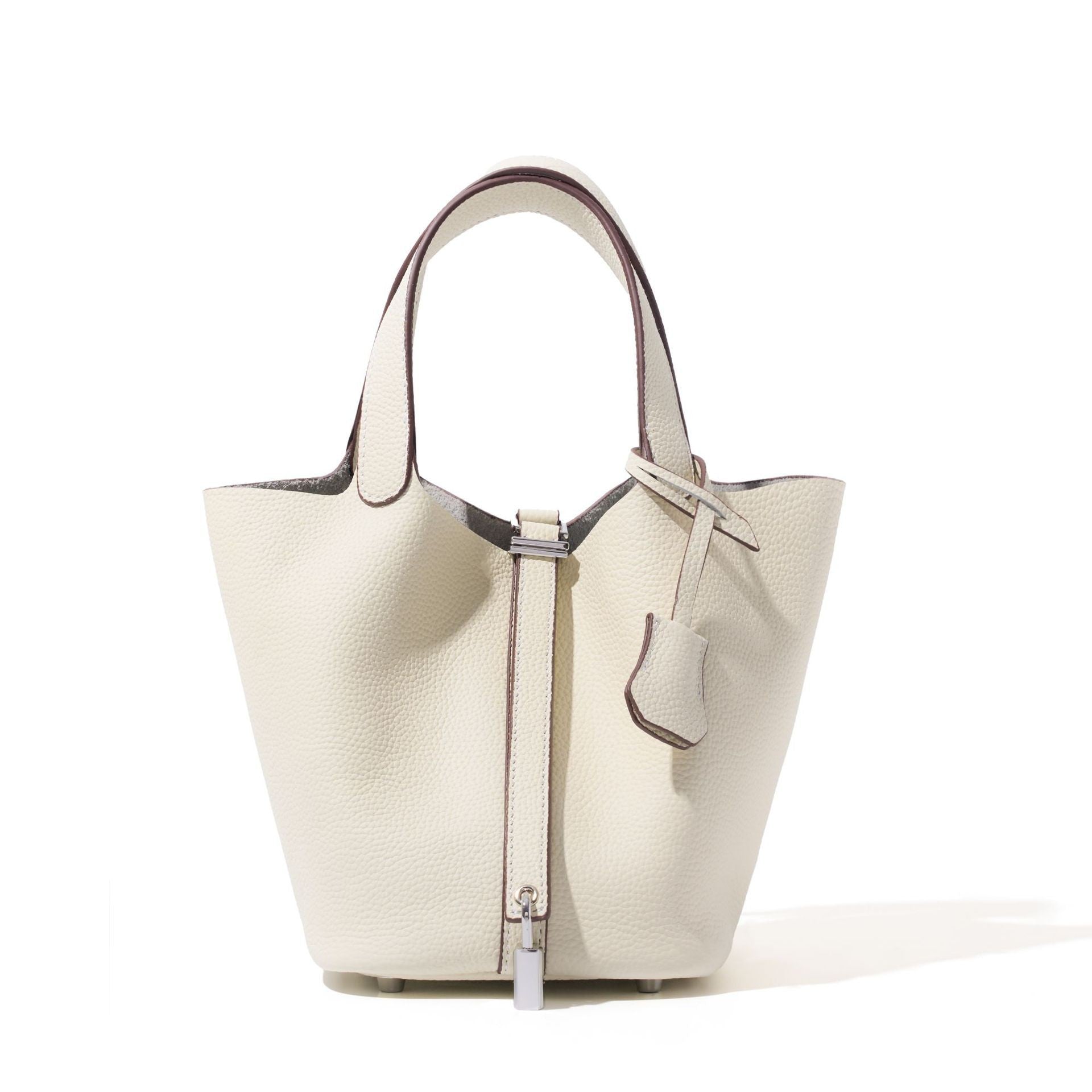 Classic top grain leather basket bag - luxurious, high-end genuine leather bucket bag - cross-border fashion versatile tote bag