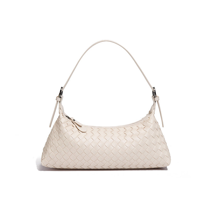New woven women's croissant bag, fashionable easiest for match shoulder armpit bag, hobo baguette bag, cross-body dumpling bag