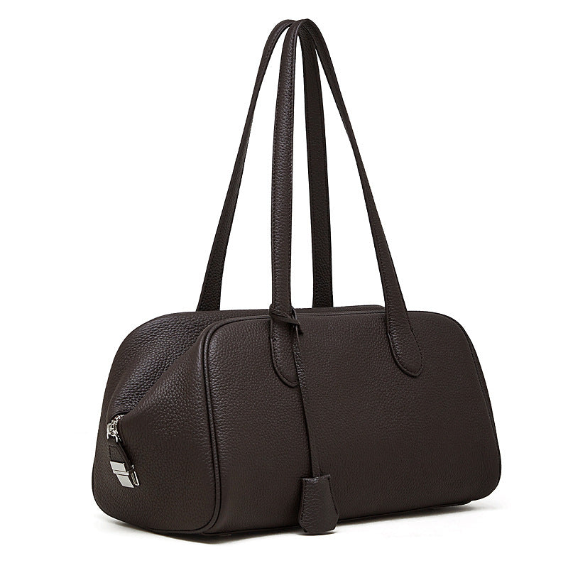First layer cowhide tote bag hobo armpit bag casualfashion bucket bag shoulder crossbody bag for women